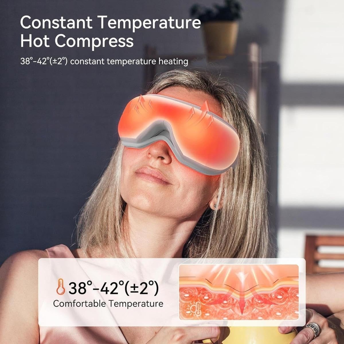 4 in 1 Heated Eye Mask Bluetooth Compression Vibration Sleep Aid