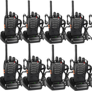 Walkie Talkies 8 Pack Long Range USB Rechargeable 16CH LED Earpieces