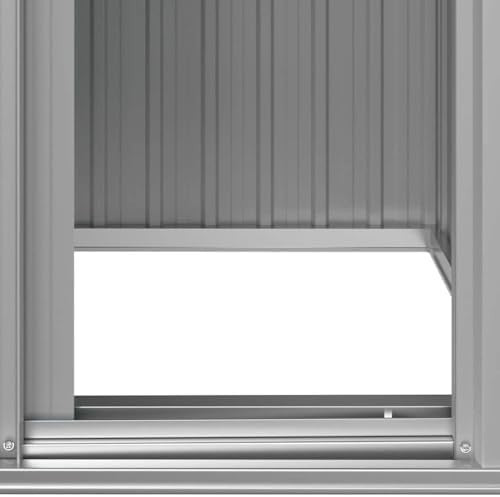 Metal Garden Shed Outdoor Storage with Sliding Door Galvanised Steel Grey