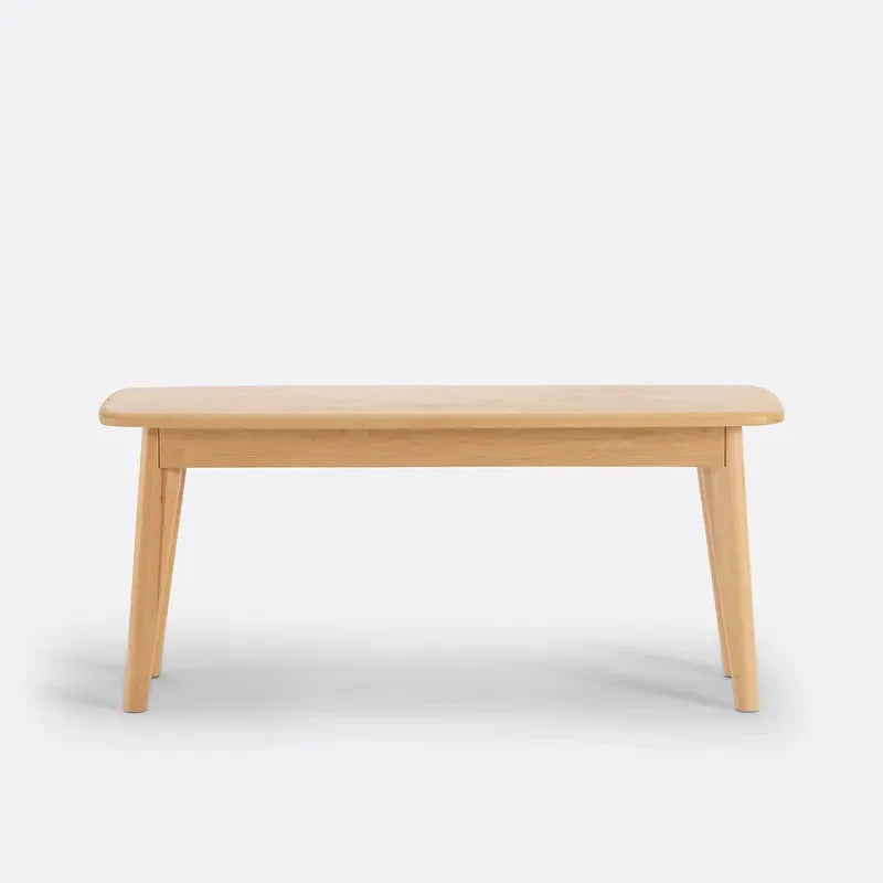 Scandi Solid Birch Wood Bench – Natural Dining Seat or Hallway Accent