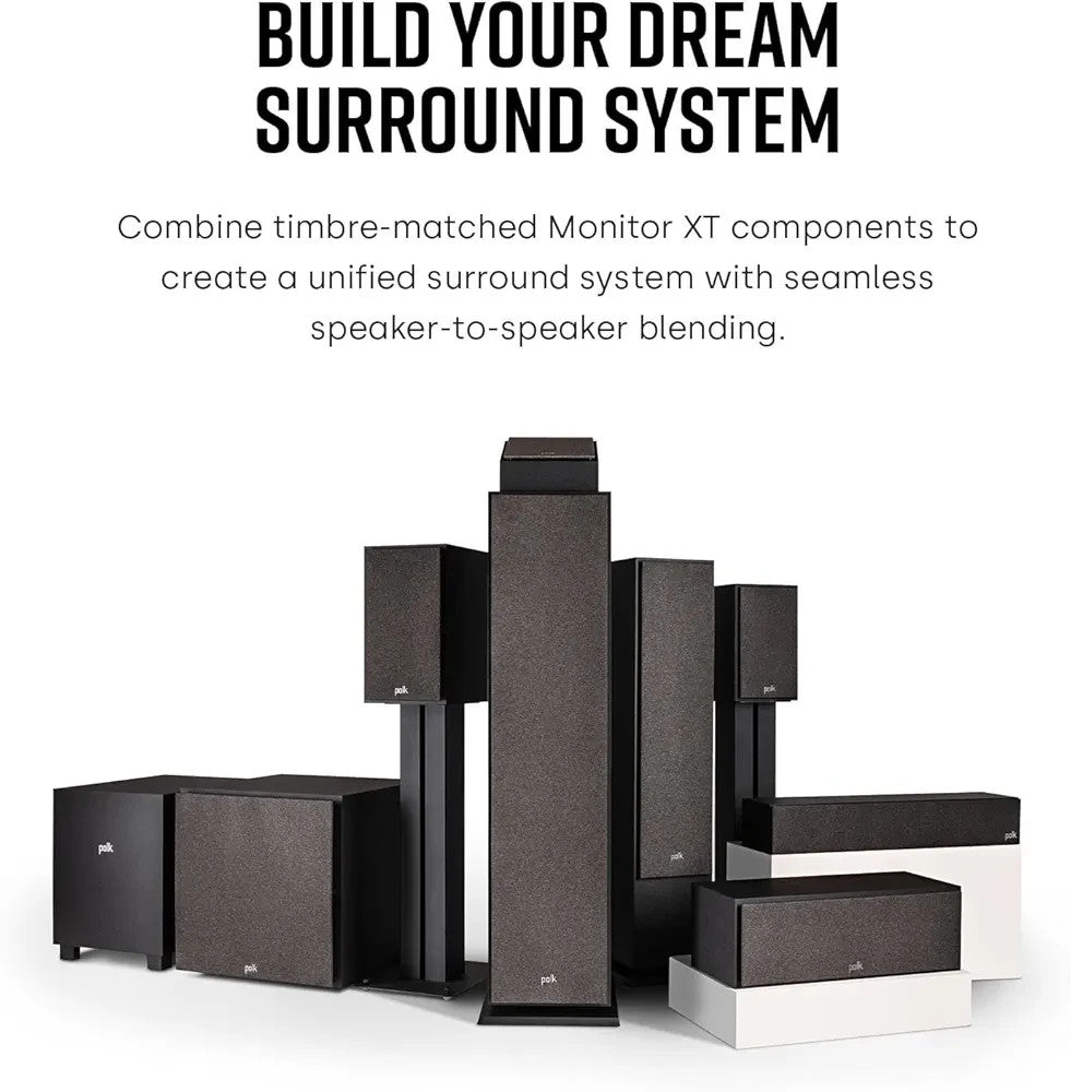 Slim Center Channel Speaker Hi-Res Audio Dolby Atmos Wall Mount