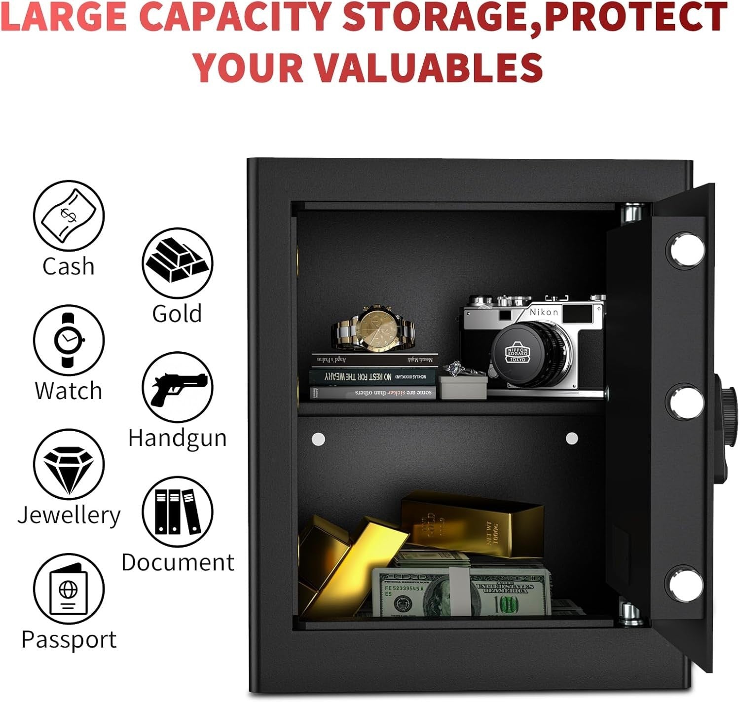 45L Digital Safe Box Electronic Keypad Security Cash Lock Safe