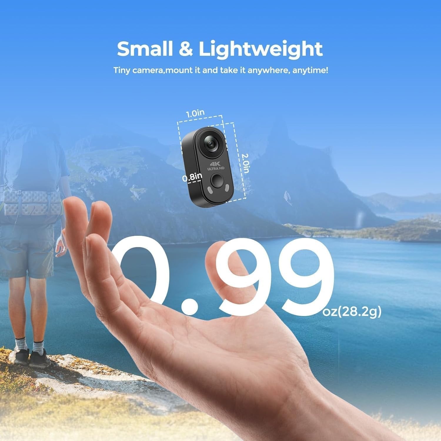 4K Mini Body Camera WiFi POV Action Cam w/64GB Charging Case