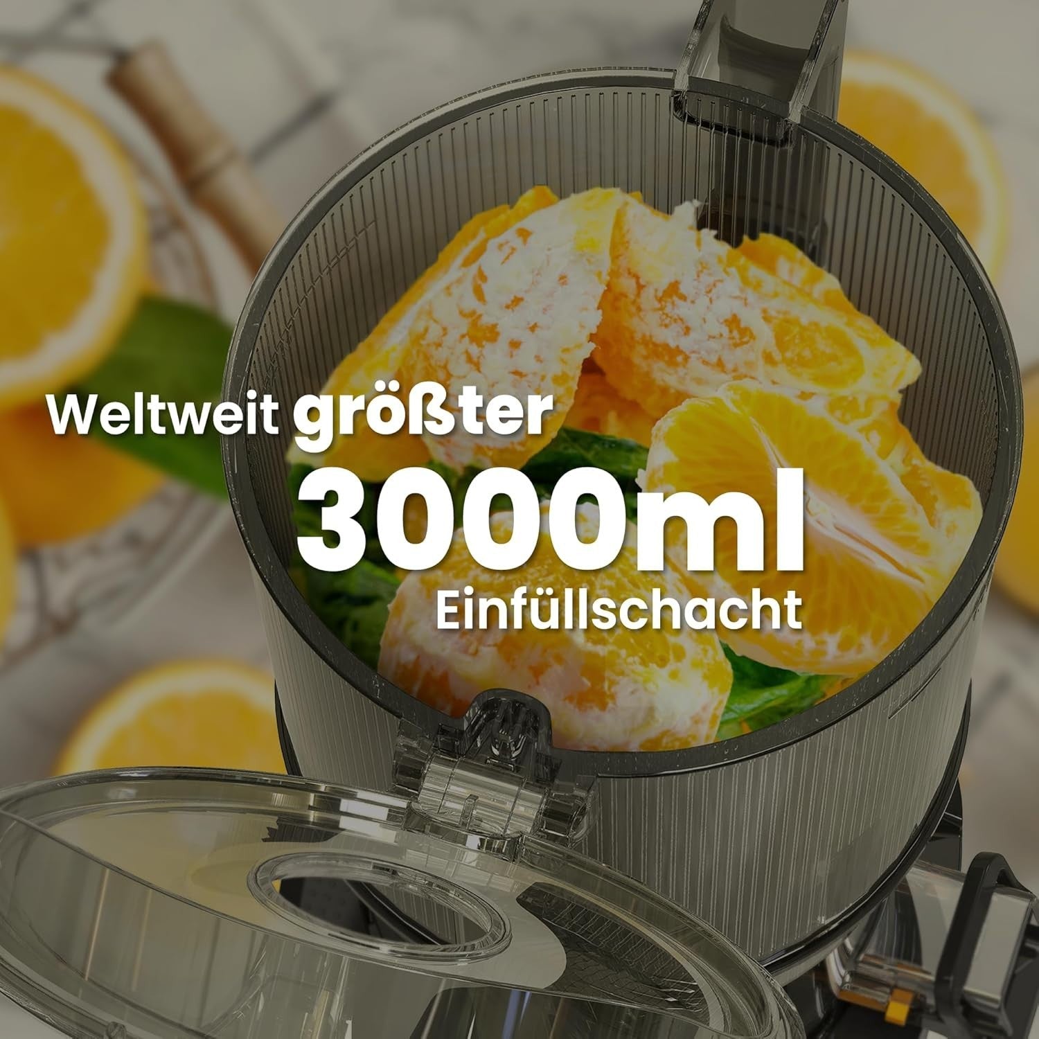 Large Hopper Cold Press Juicer 3L Auto Feed Quiet 200W High Yield