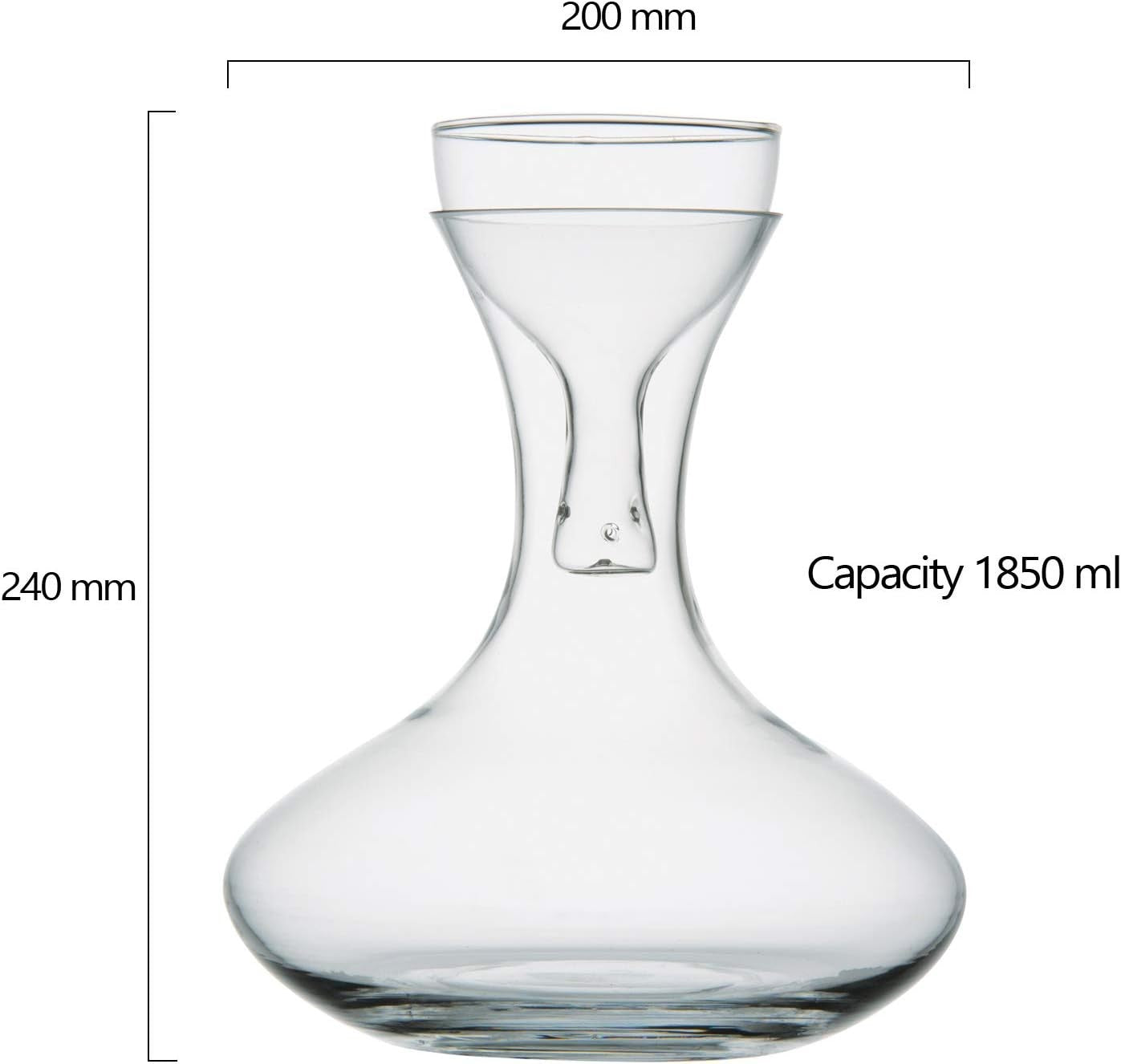 1850ml Red Wine Aerator Carafe – Large Crystal Decanter for Smooth, Rich Flavour