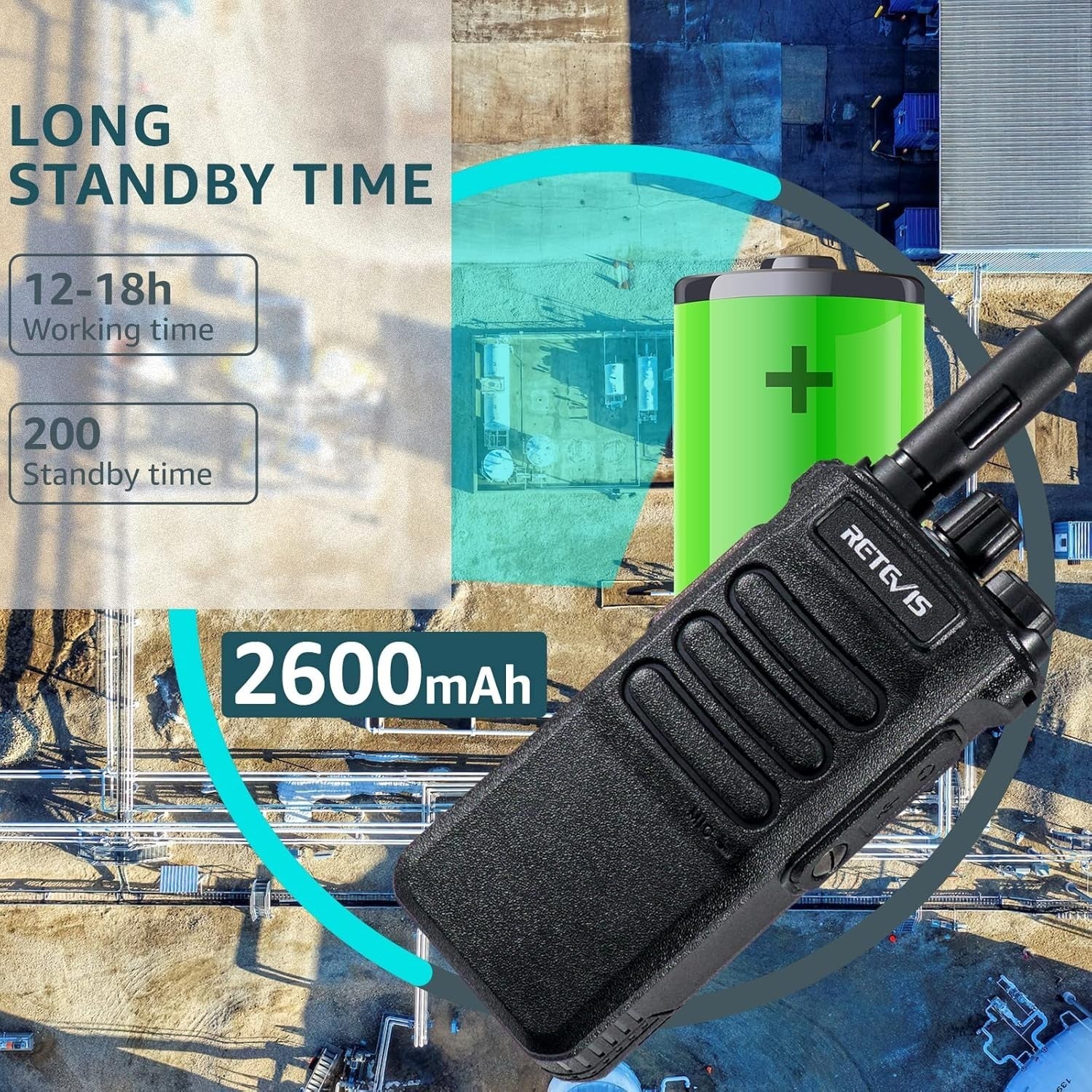 Long Range Walkie Talkies 3 Pack High Power 2600mAh VOX Rugged Radio