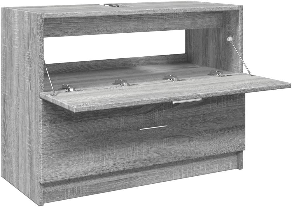 Grey Sonoma Bathroom Sink Cabinet 78x37x59cm Modern Under Sink Vanity Storage