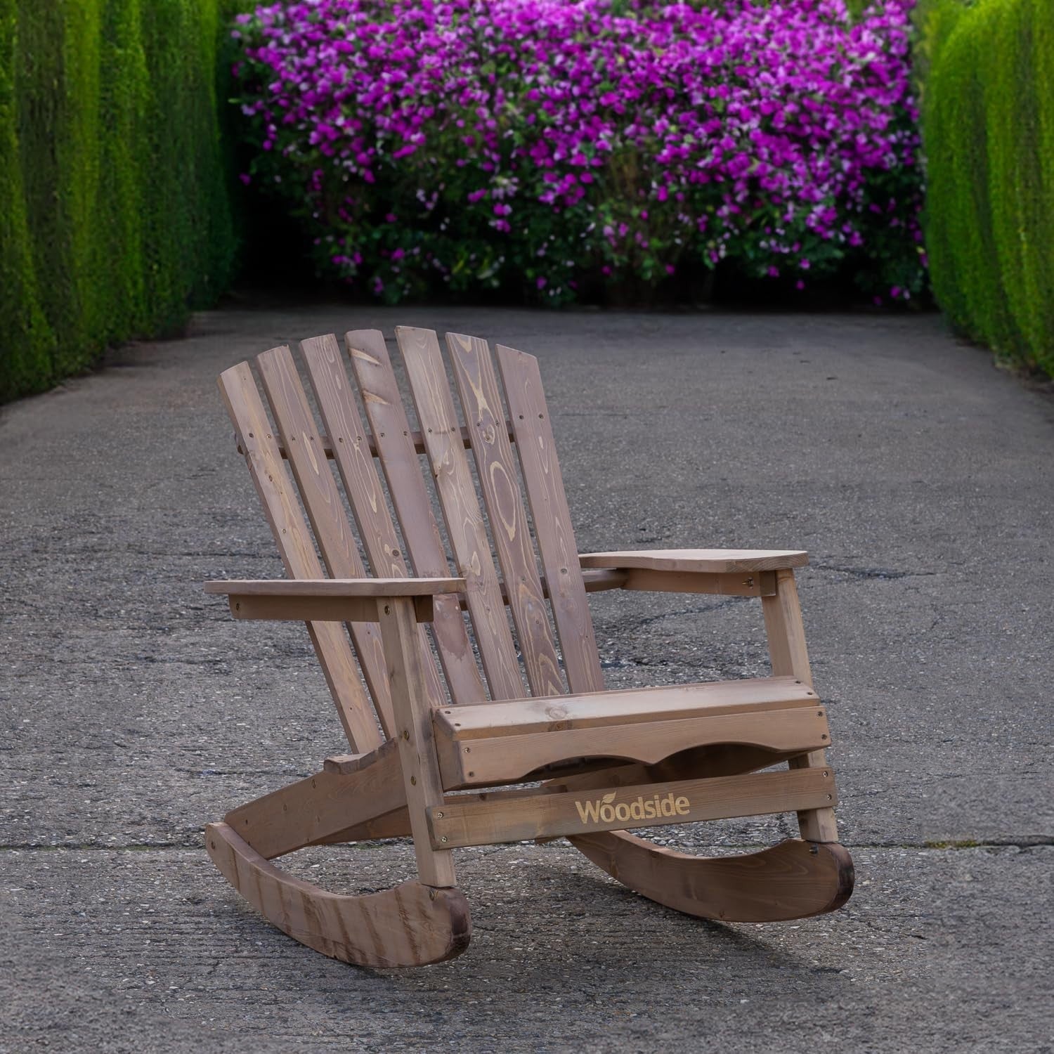 Outdoor Wooden Rocking Adirondack Chair Patio Garden Relaxing Comfort