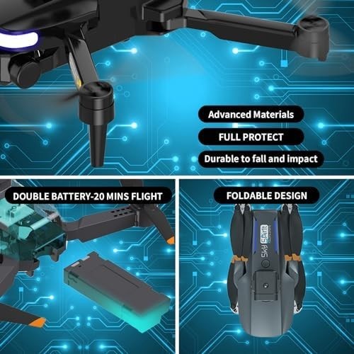 Foldable 4K Dual Camera Drone with Obstacle Avoidance & 2 Batteries