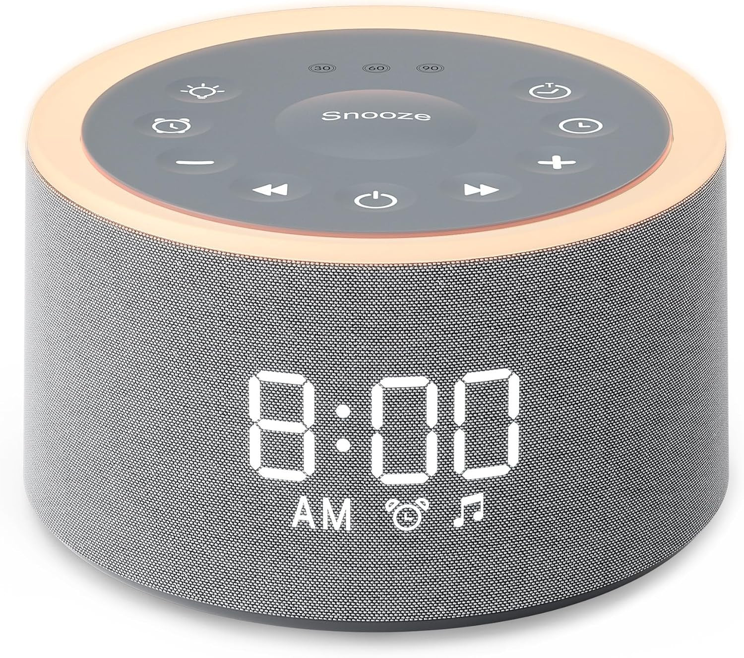 White Noise Machine Alarm Clock Night Light 29 Sounds Dimmable Display