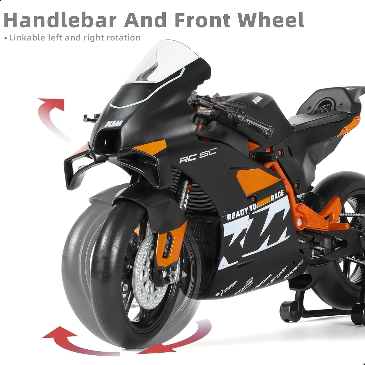 1:12 Diecast Sports Motorcycle Model - Track-Ready Detail, Rotating Wheels