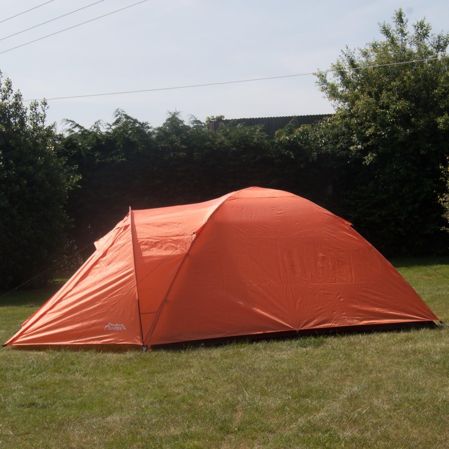 Orange 4-Person Andes Dome Camping Tent – Double Skin, Lightweight & Waterproof