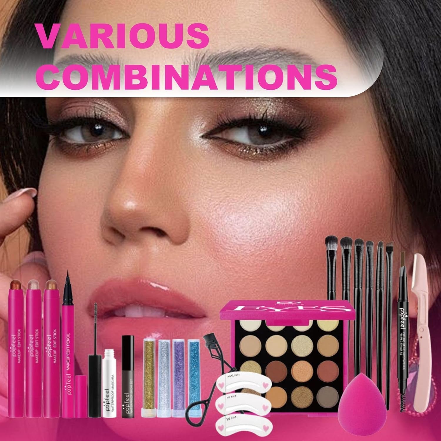 All In One Makeup Gift Set Eyeshadow Lipstick Travel Kit