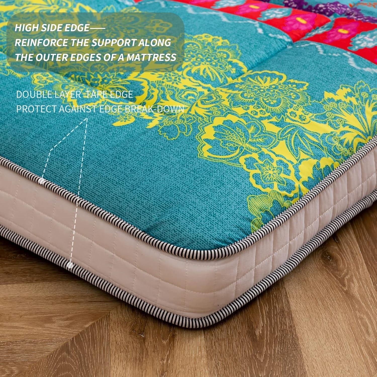 King Size Bohemian Futon Mattress Roll Up Thick Plush Japanese Floor Bed Pad