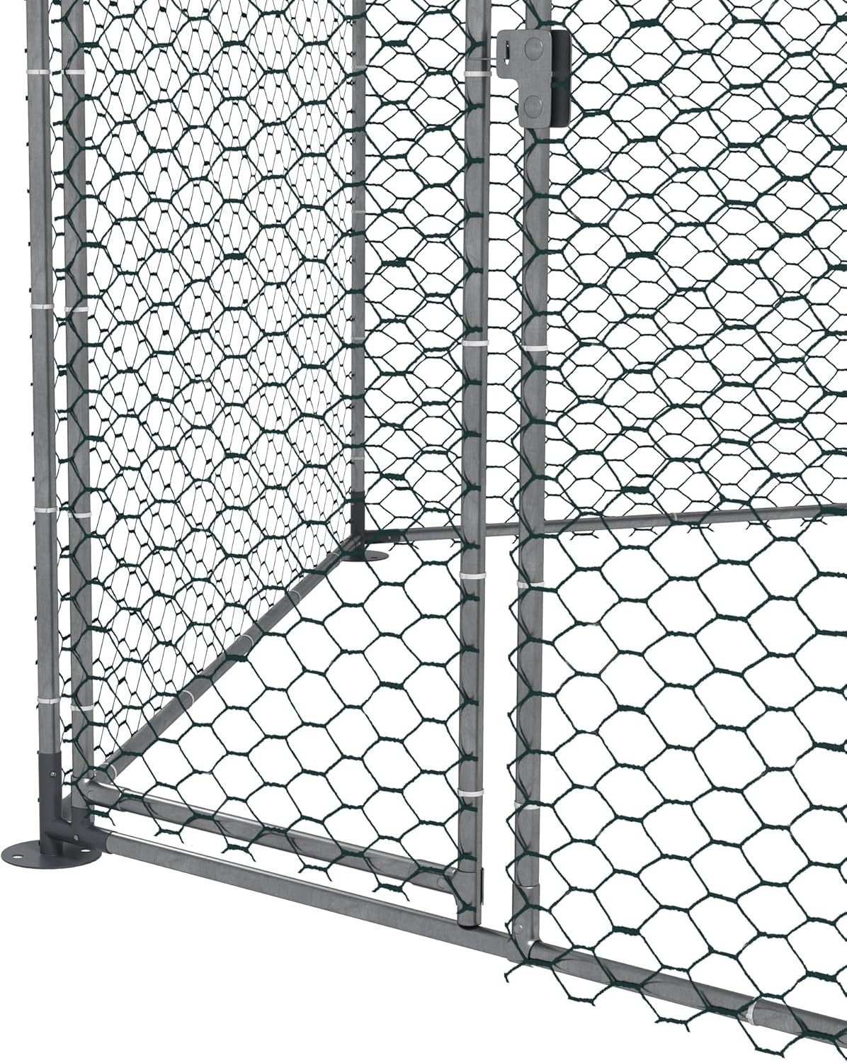 Large Walk In Chicken Run 4x3.5x2.6m Galvanised Steel Pen