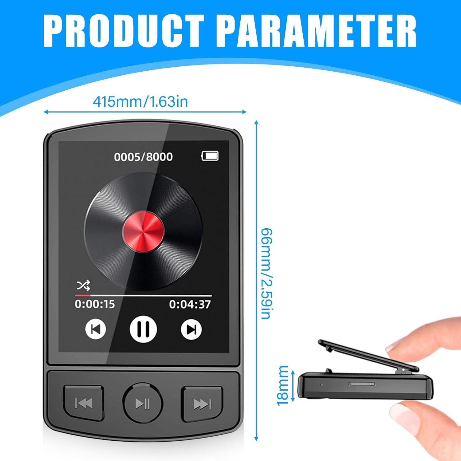 32GB MP3 Player Bluetooth FM Radio Speaker Recorder