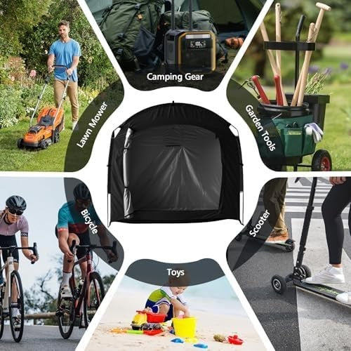 Waterproof Bike Storage Tent Outdoor Portable Shed for 2-3 Bikes & Garden Tools