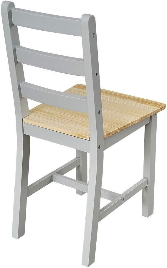 4 Seater Grey Pine Dining Table Set Wood Kitchen Room Furniture Compact