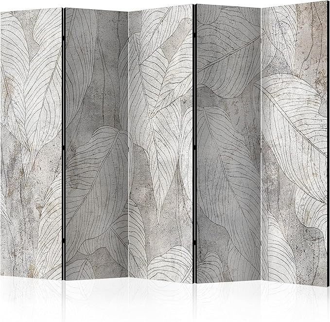 Leaf Texture 5 Panel Folding Room Divider Large Single Sided Canvas Screen