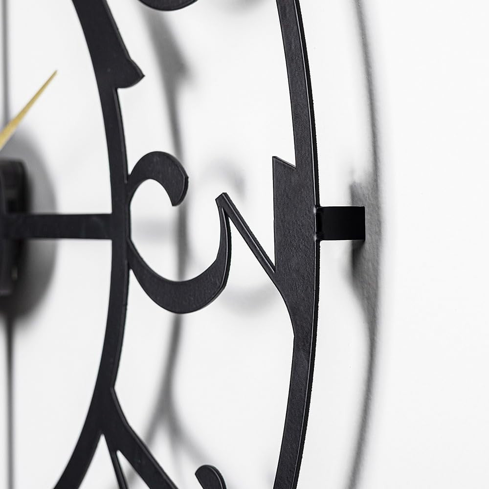 50cm Large Metal Wall Clock Modern Silent Quartz Open Face Round Home Decor