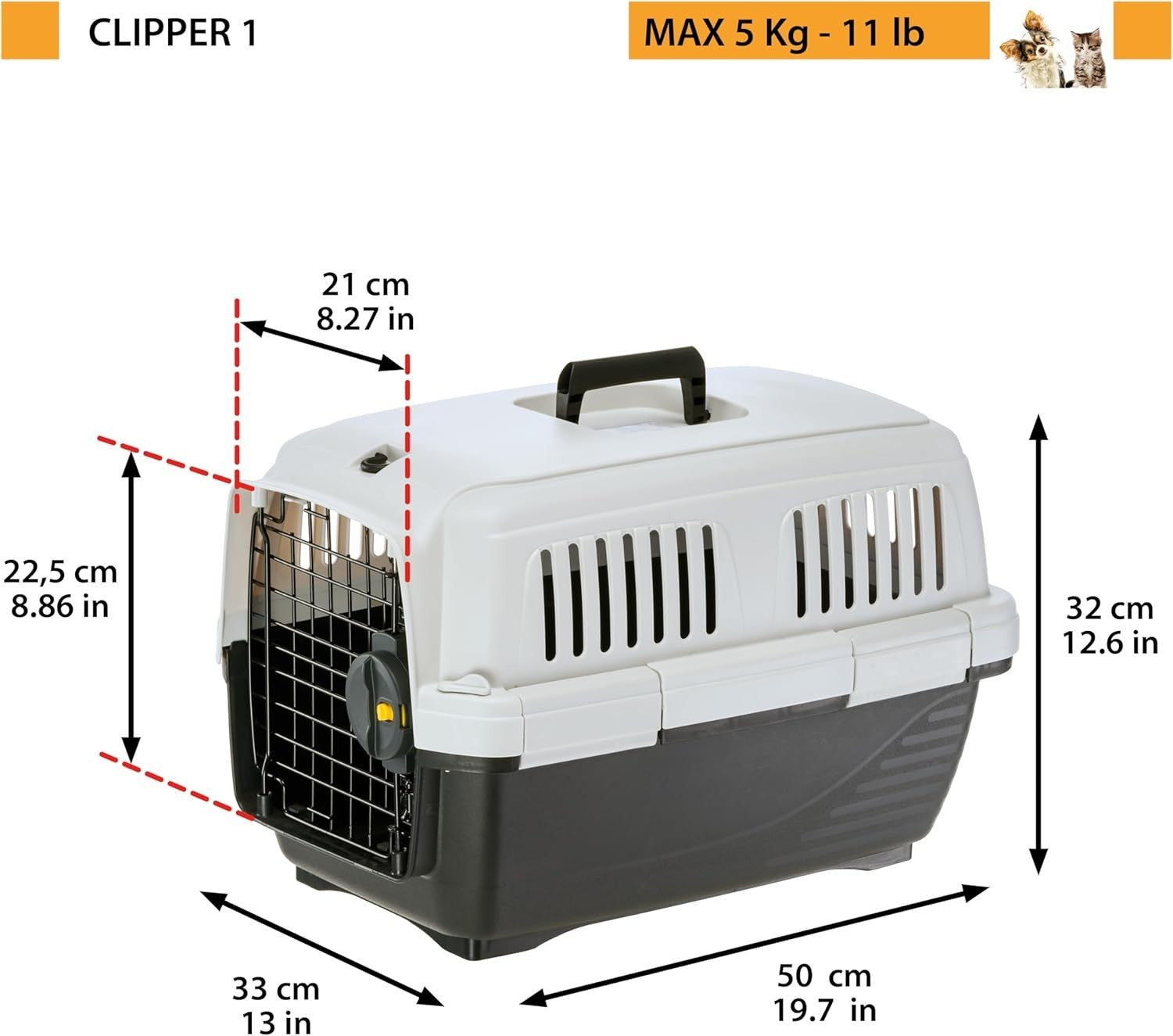 IATA Cat Dog Travel Carrier Crate Airline Approved Box Steel Door 5kg Max