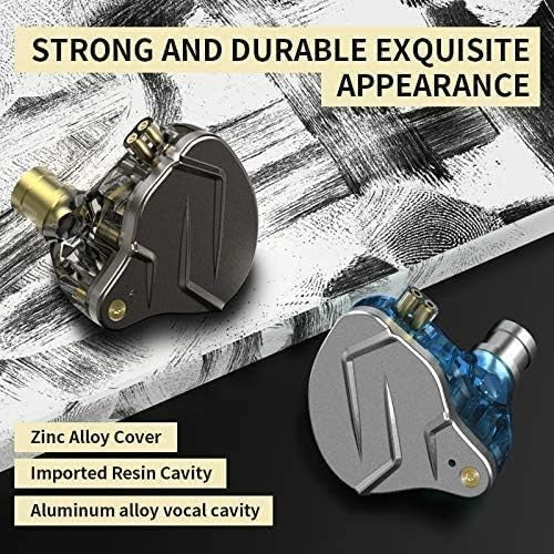 Blue Metal Hybrid Earphones 1BA+1DD HiFi Dual Driver Detachable Cable