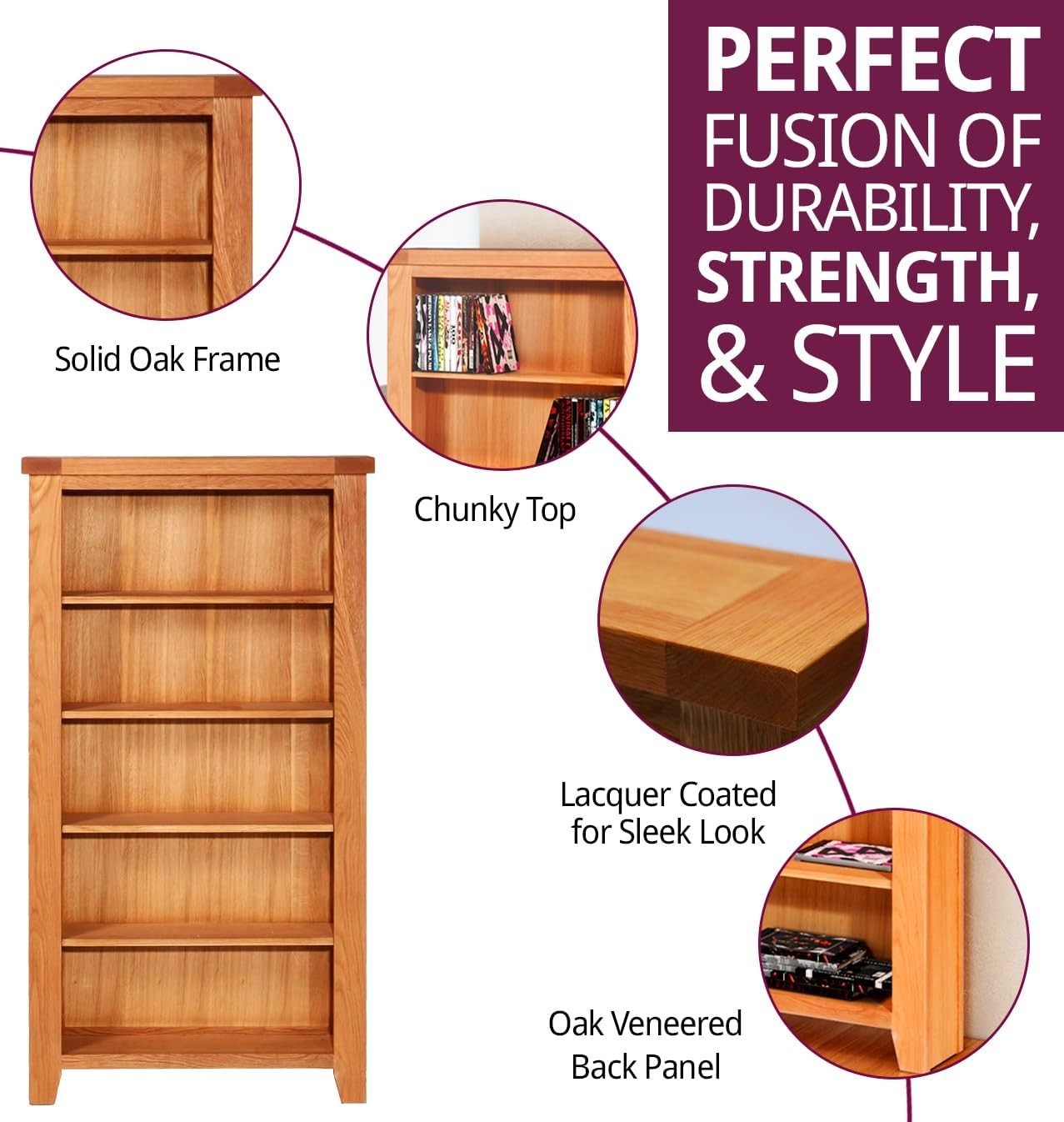 Solid Oak CD DVD Storage Unit 5 Tier Media Tower Holds 250 CDs