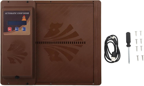 Automatic Chicken Coop Door Timer USB Horizontal Brown