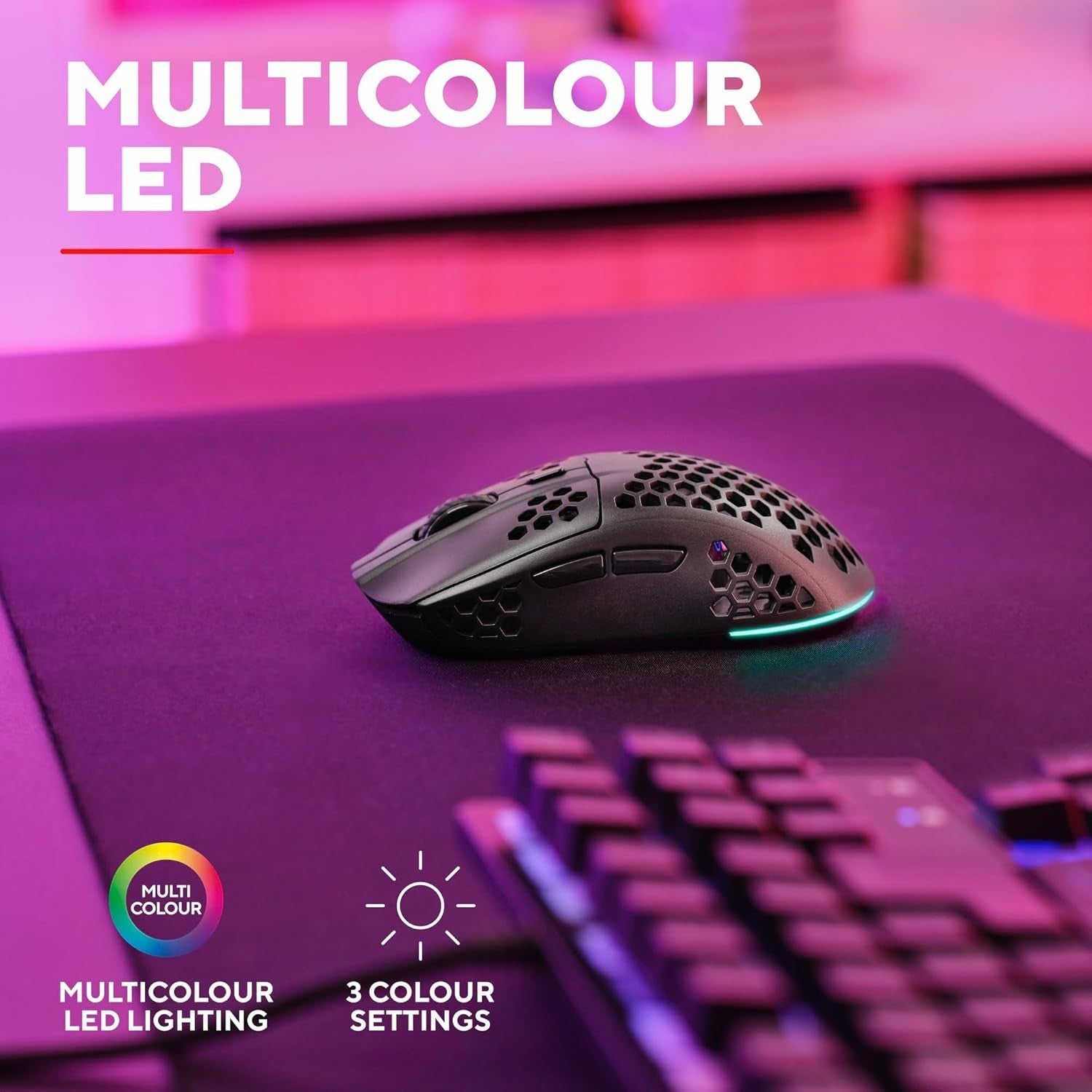 Ultralight Wireless Gaming Mouse 75g 80H RGB 4800 DPI Black