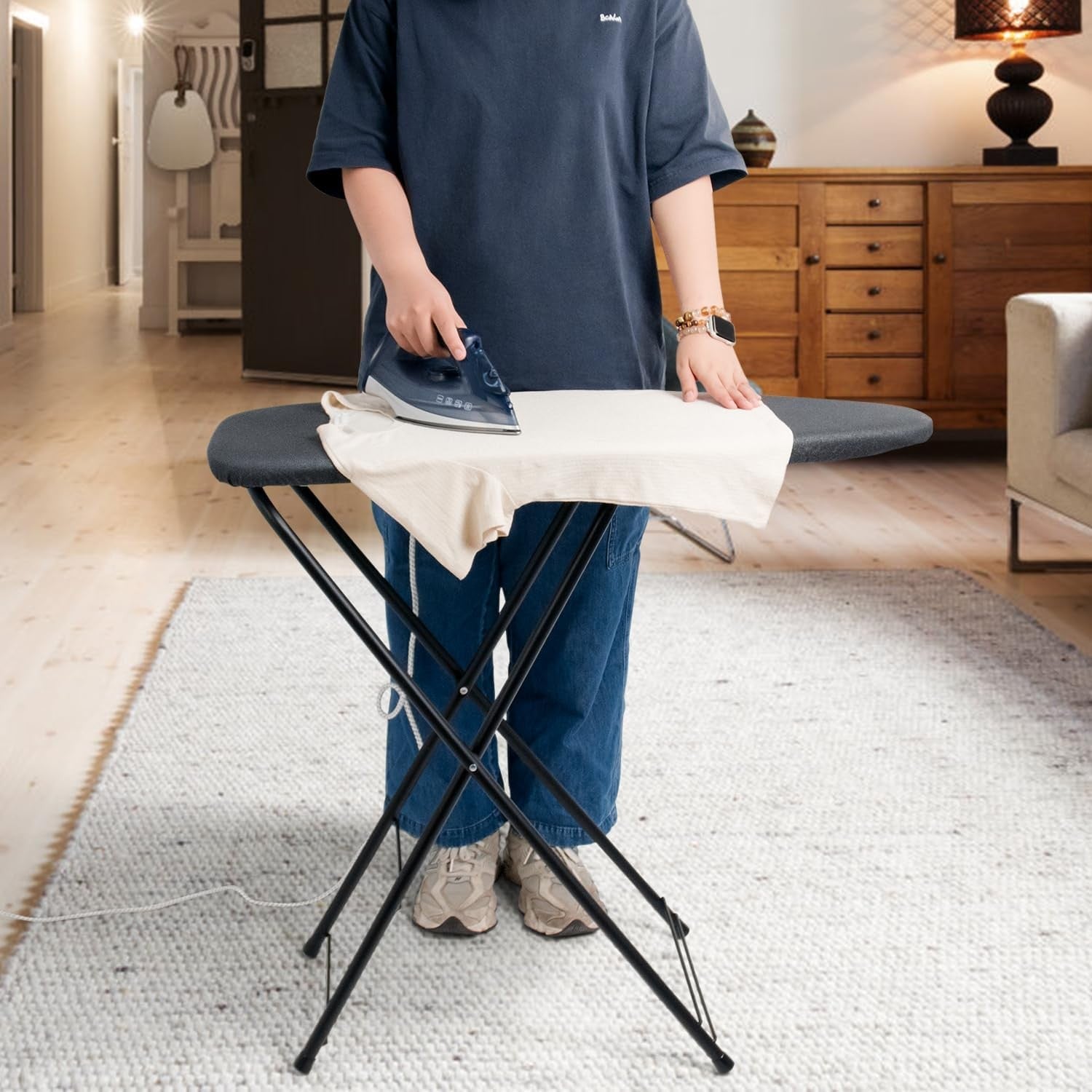 Compact Ironing Board Foldable Heat Resistant Cover Easy Storage 90cm