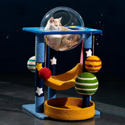 66cm Space Cat Tree Blue Moon Platform Capsule Condo Scratching Tower