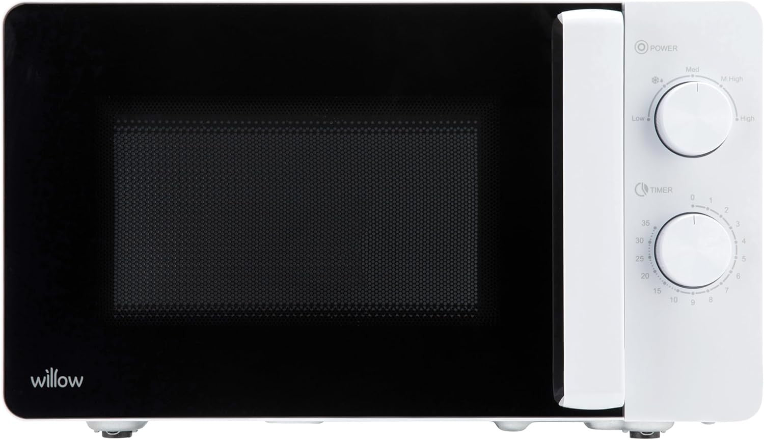 White 20L 800W Compact Microwave Oven 5 Power Levels Defrost