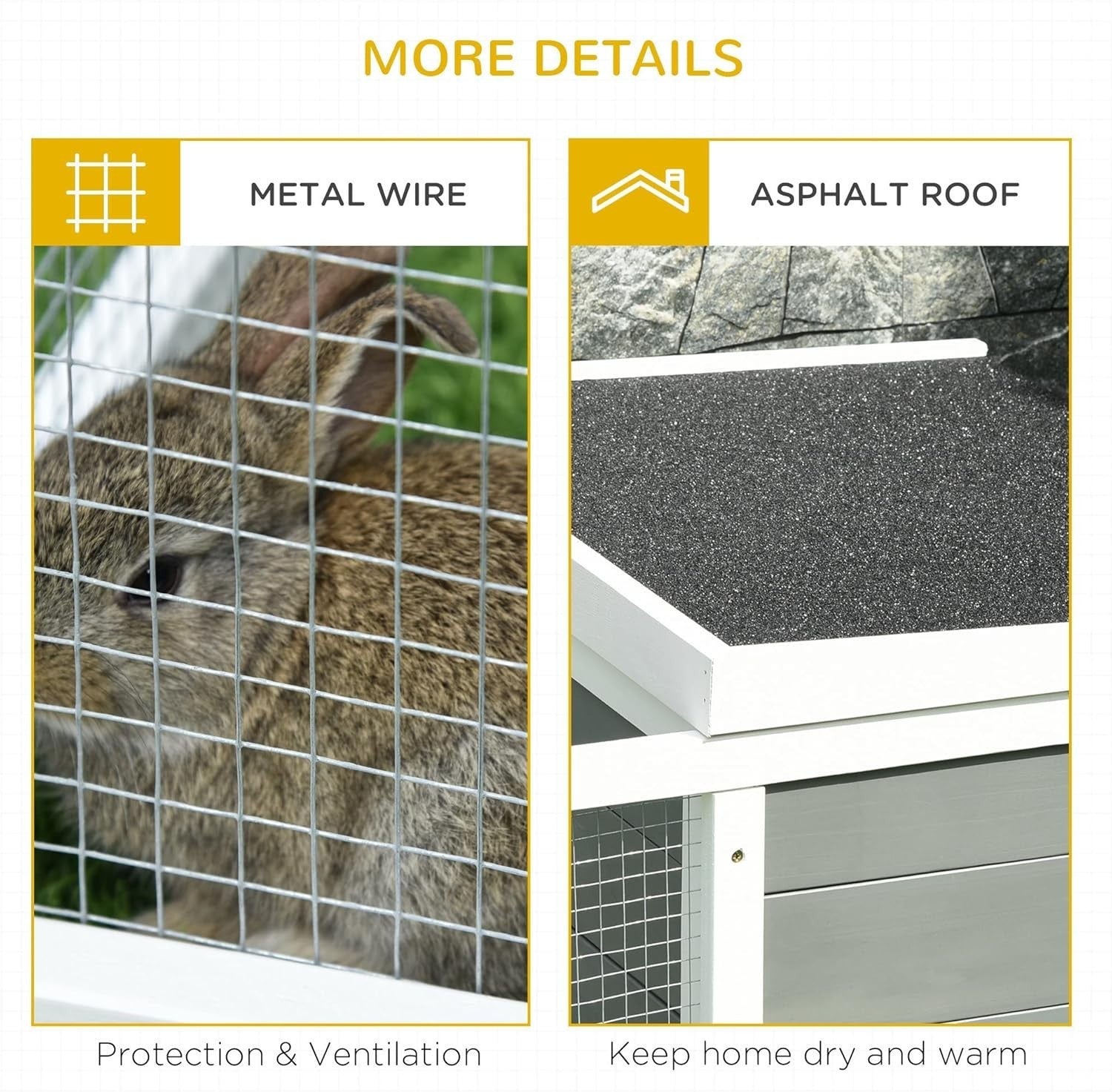 Wooden Rabbit Hutch 115cm Outdoor Pet Cage Run Roof