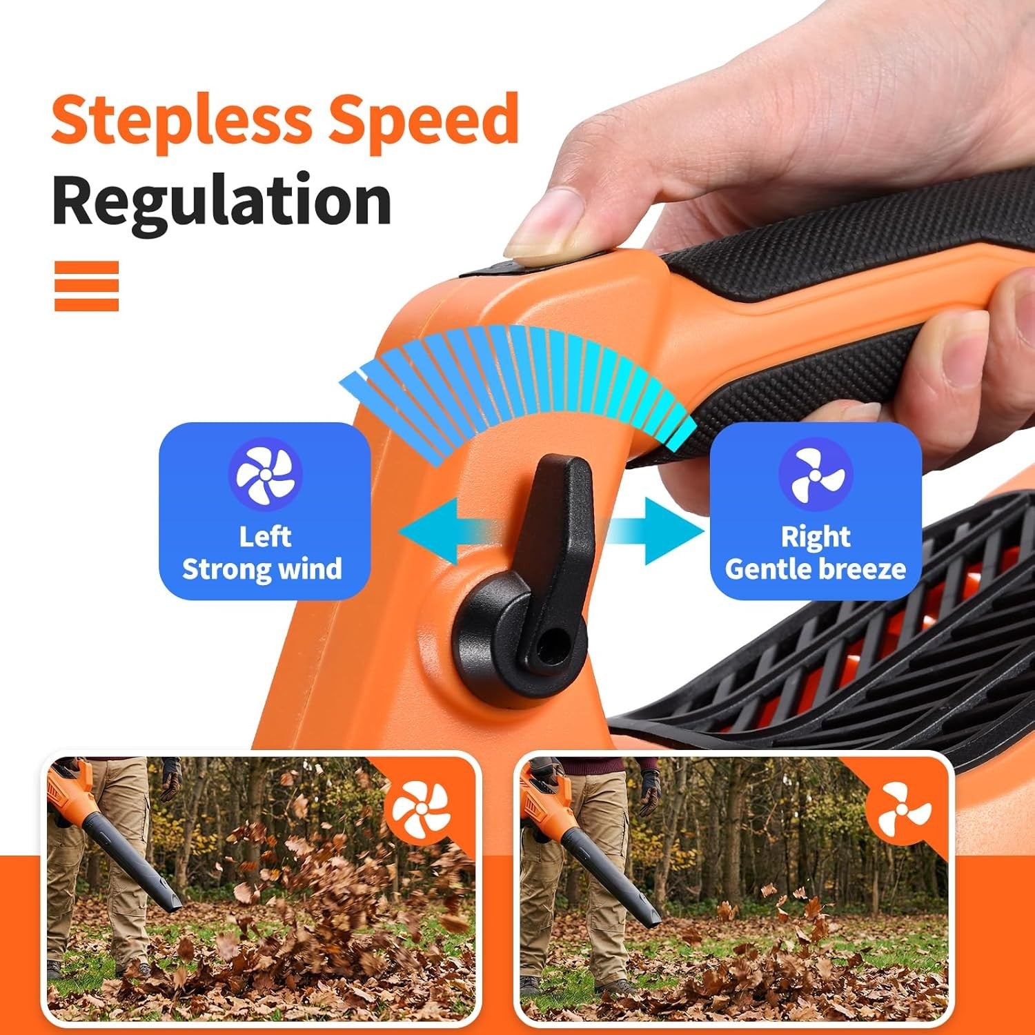 36V Cordless Leaf Blower 600CFM Brushless Variable Speed w/ Battery