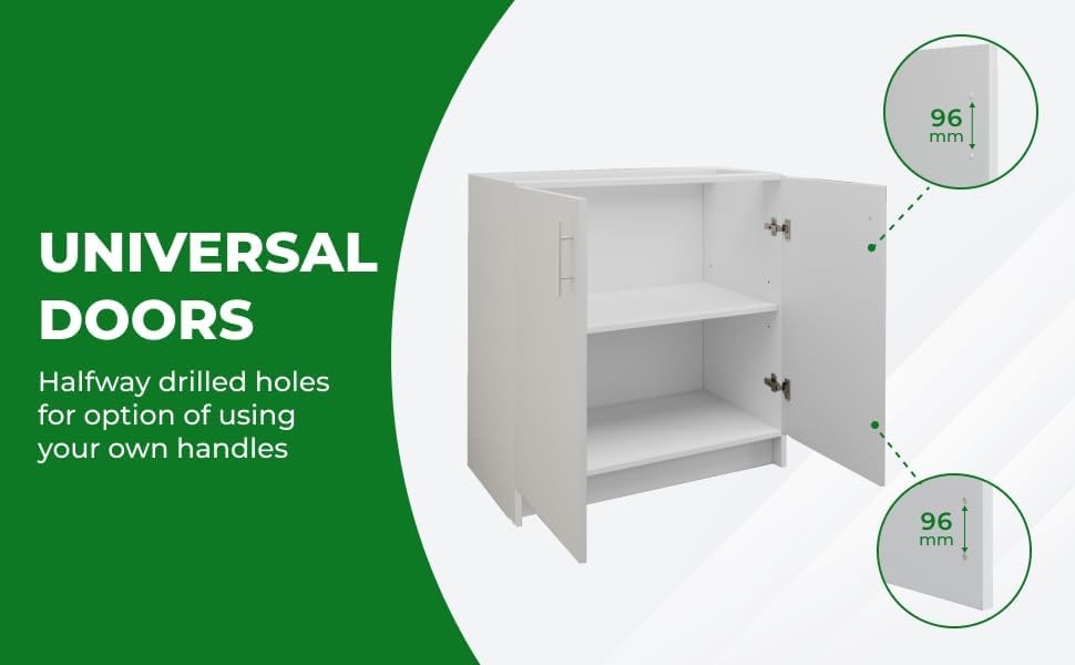 800mm White Matt Kitchen Base Cabinet Cupboard Storage Unit