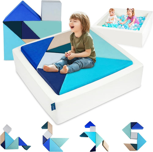 Modular Kids Play Sofa with Square Ball Pit – Puzzle Couch for Creative Play