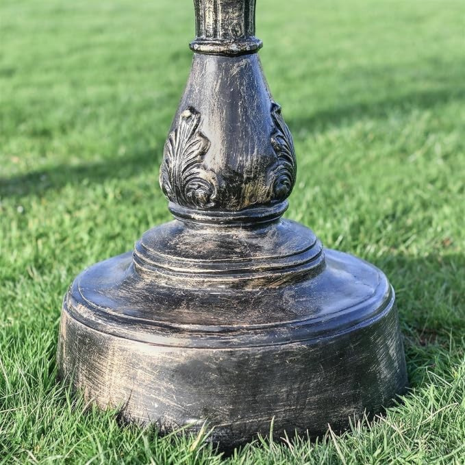 Brushed Gold Metal Bird Bath – Heavy Duty Garden Ornament Outdoor Decor