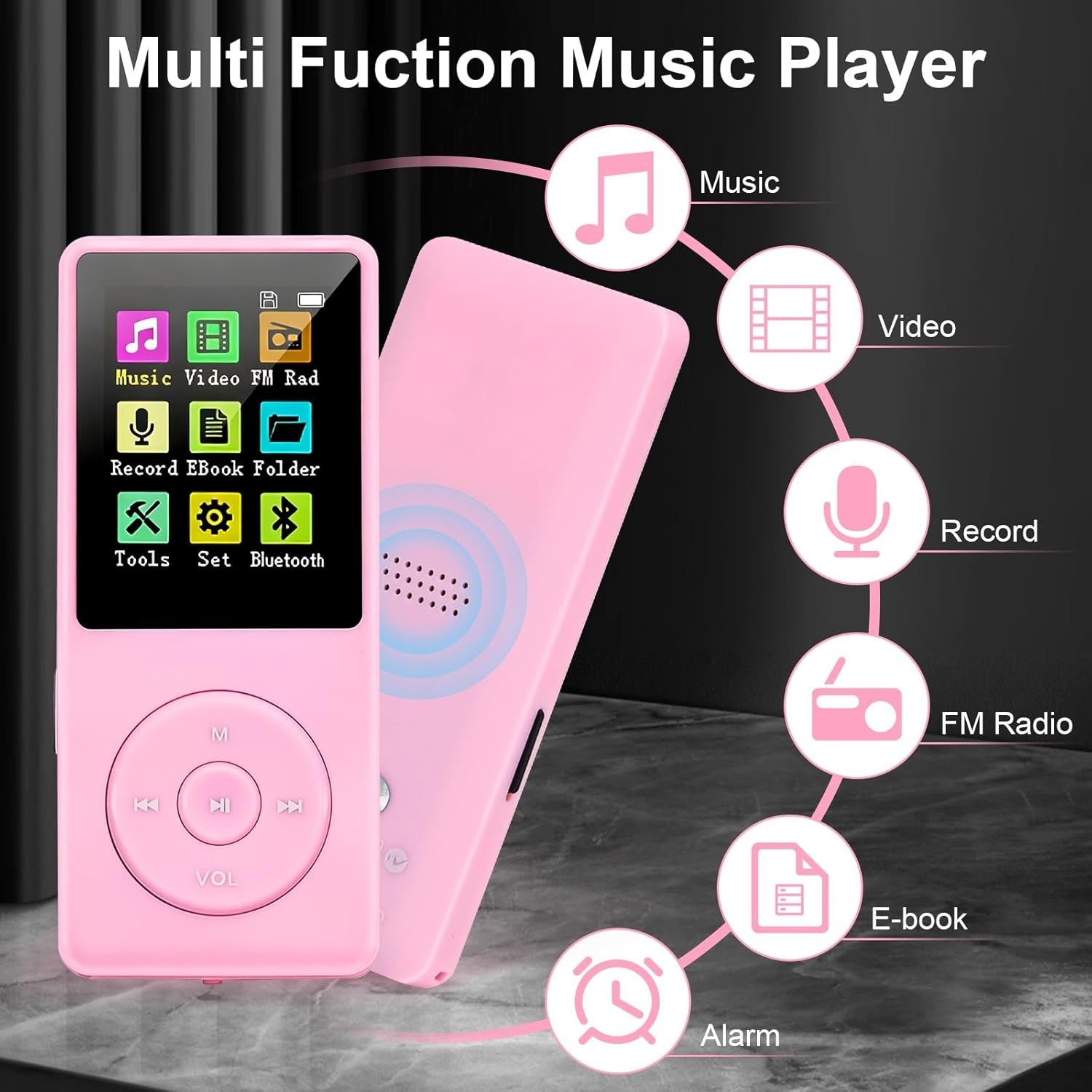 128GB MP3 Bluetooth 5.0 FM Radio Speaker E-Book