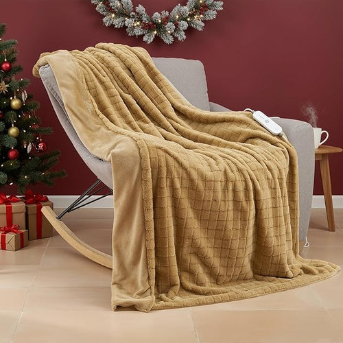Electric Heated Throw Blanket 130x180cm Auto Shut Off Soft Fleece Sofa