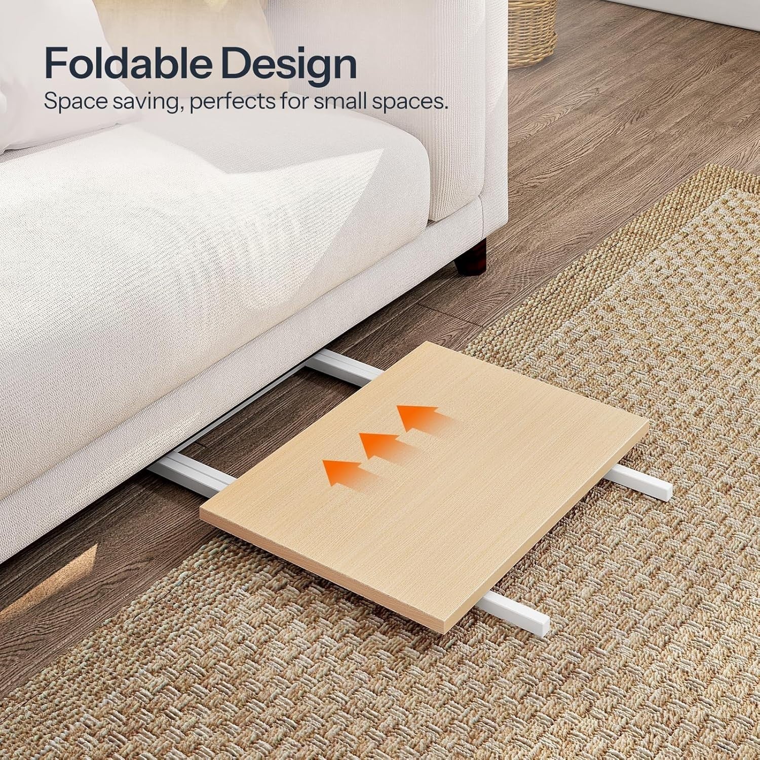 Folding Side Tables Set of 2 – Space-Saving Snack & Laptop Tray, Durable Metal