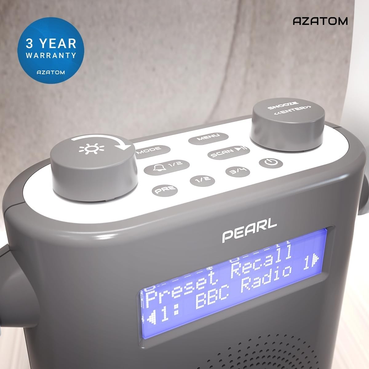 DAB/DAB+ FM Shower Radio Bluetooth IPX5 Waterproof Portable