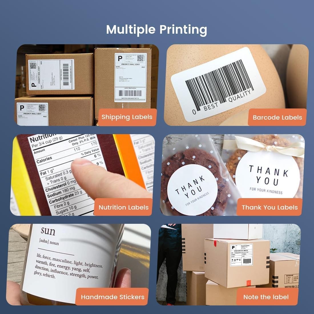 4x6 Bluetooth Thermal Shipping Label Printer USB Black