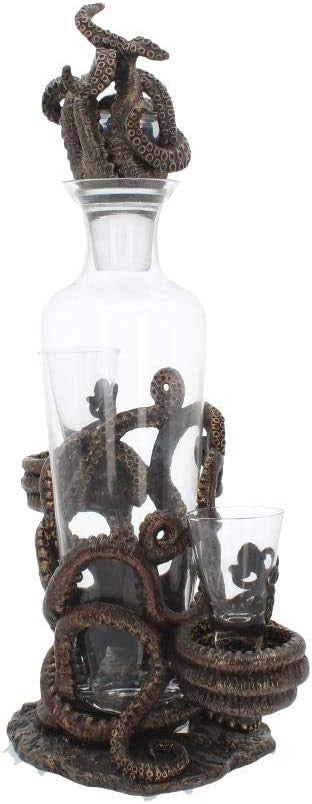 Steampunk Octopus Tentacle Whiskey Decanter 39cm – Unique Resin Bar Gift