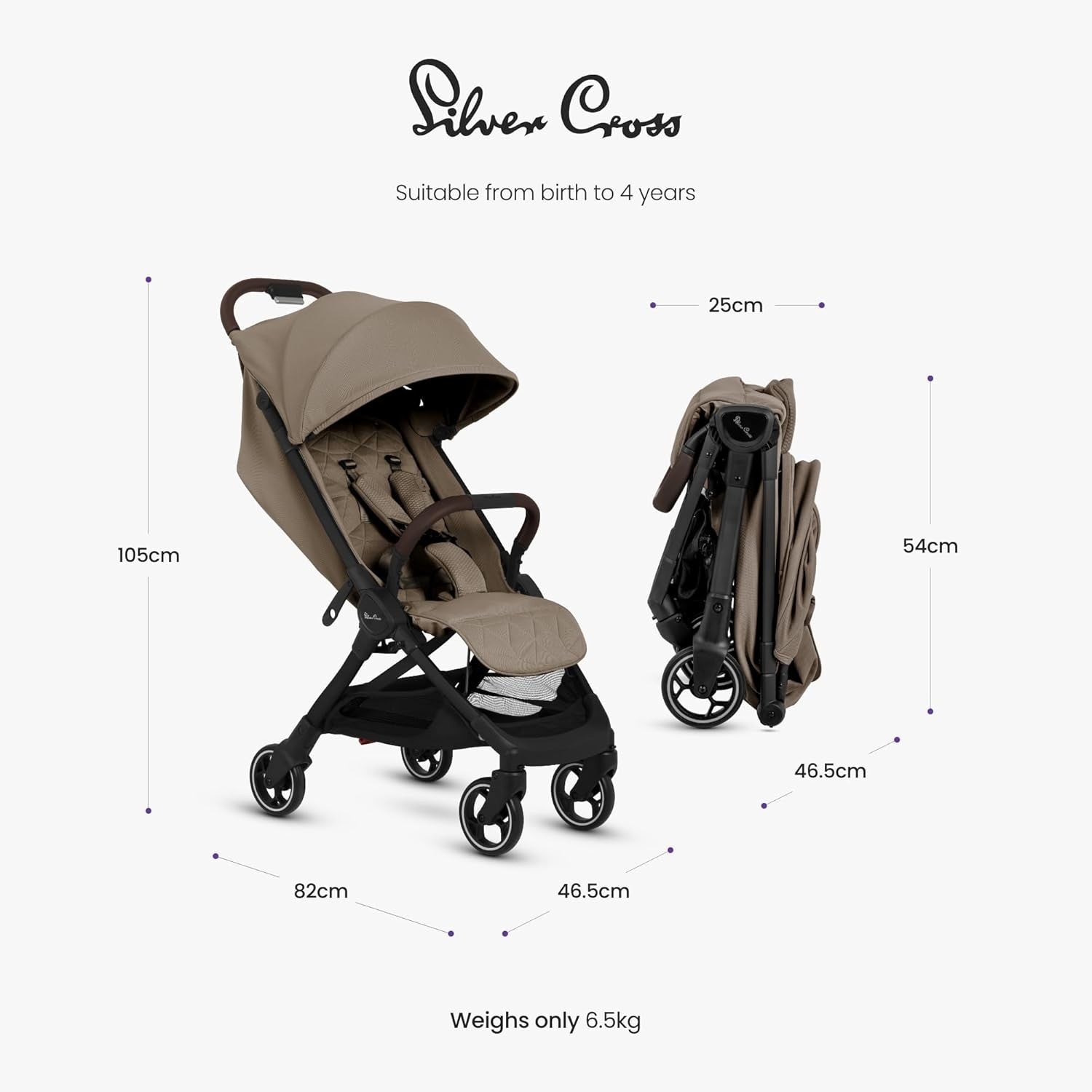 Ultra Compact Fold Travel Pushchair Lie Flat Seat Newborn–4Y 22kg