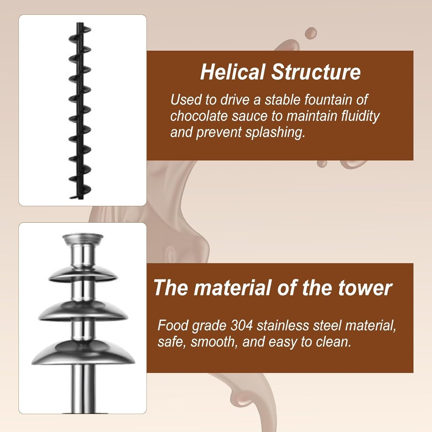 4 Tier Chocolate Fountain Machine 1800g Electric Fondue Party Set