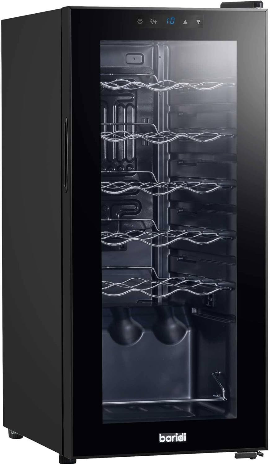 18 Bottle Wine Cooler Fridge Digital Touch Control LED Quiet Freestanding