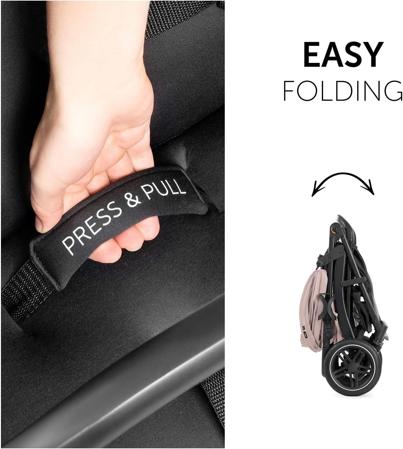 Baby Pushchair One Hand Fold Reclining Buggy UPF50+ 22kg