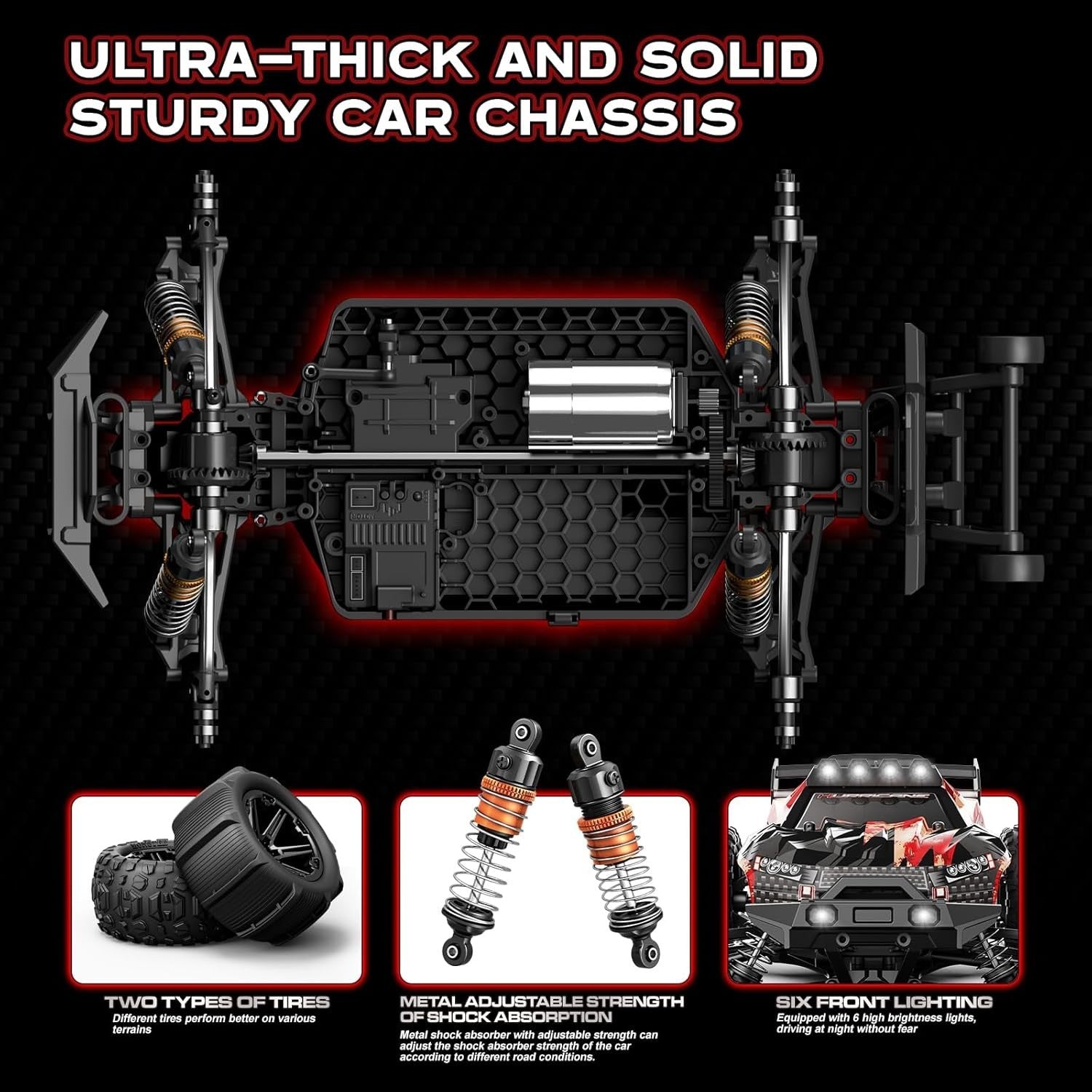 1:14 RC Car 40MPH 4WD Fast Waterproof Off-Road Monster Truck 2 Batteries