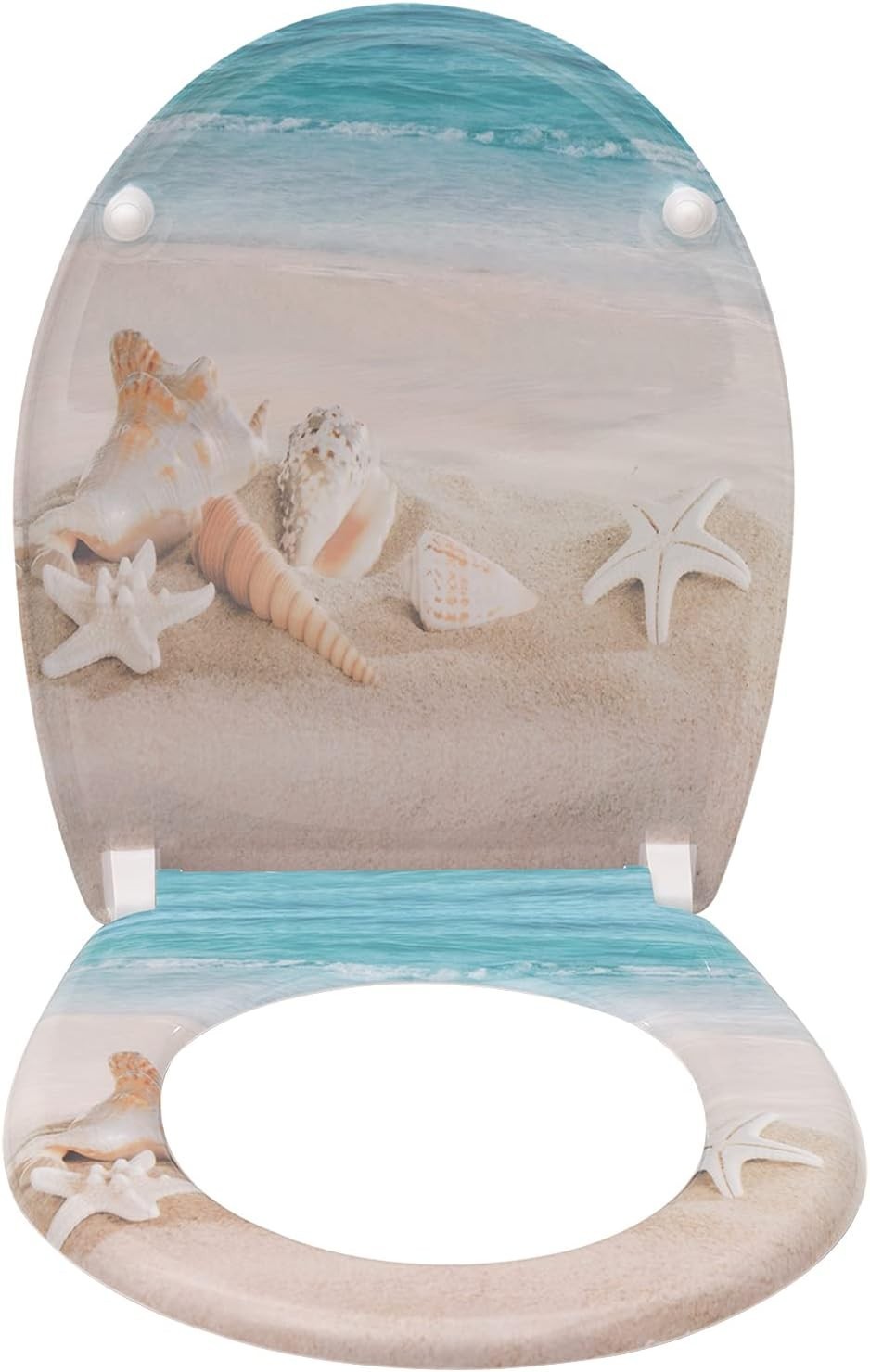 O-Shaped Toilet Seat Soft Close Quick Release Anti-Bacterial Adjustable Hinges