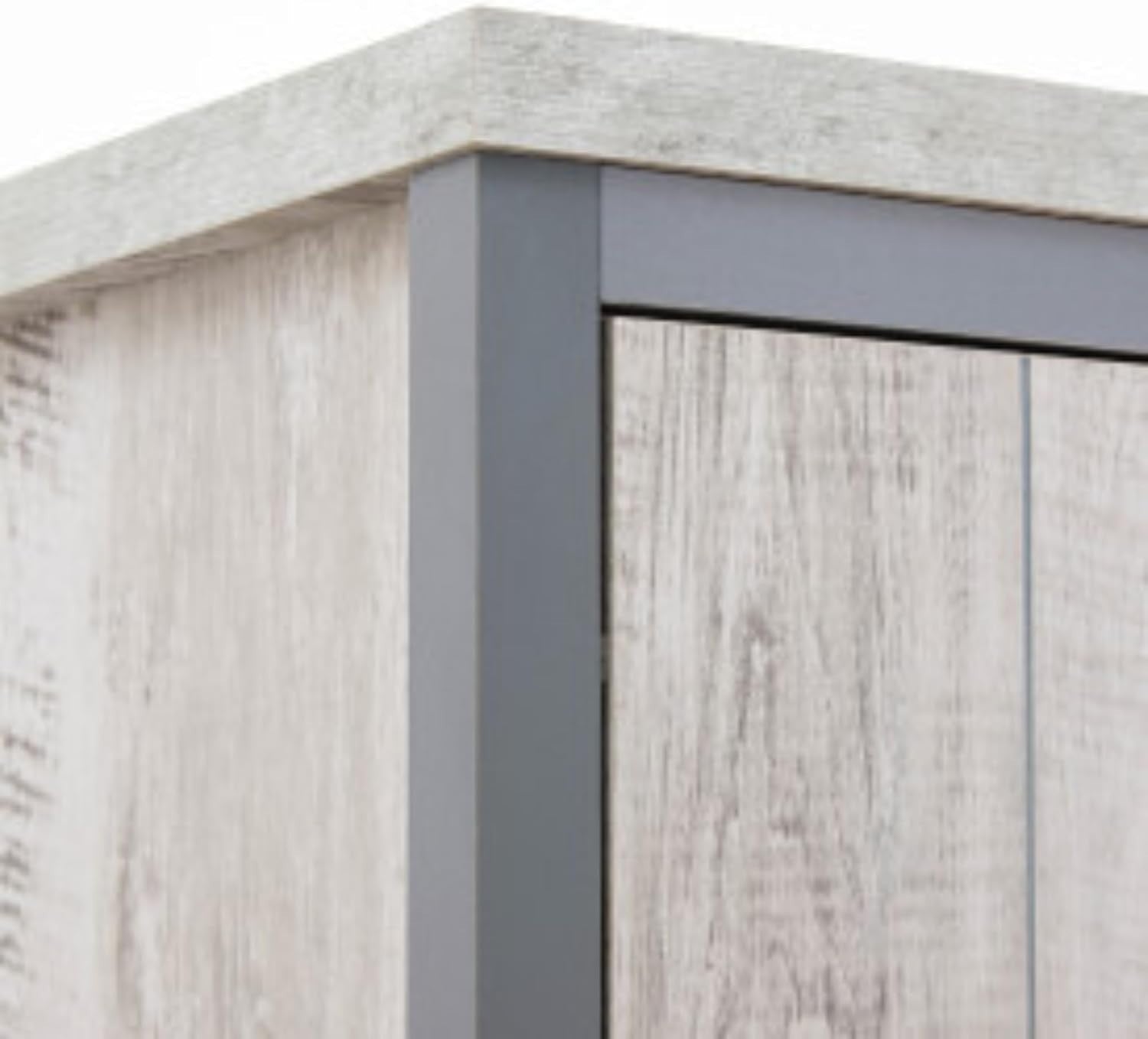 Grey 2 Door Wardrobe with Hanging Rails & Shelf Storage - Sturdy Bedroom